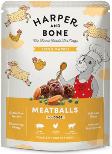 Harper and Bone Nassfutter Hunde in Dose mit Thunfisch, Fleisch, Gemüse, Schweinefleisch, Huhn, Lamm, Kürbis und Karotte ohne Getreide 300gr