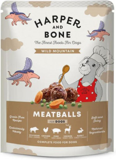 Harper and Bone Nassfutter Hunde in Dose mit Thunfisch, Wildschwein, Huhn, Schweinefleisch, Hirsche, Kaninchen, Karotte, Kartoffeln und Blaubeeren ohne Getreide 300gr