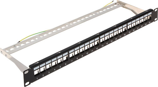 Keystone Patch Panel für Rack 1U 19" 24 Ports Schwarz