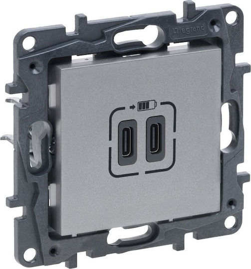 Legrand Niloe Double Power Socket with 2 USB Ports