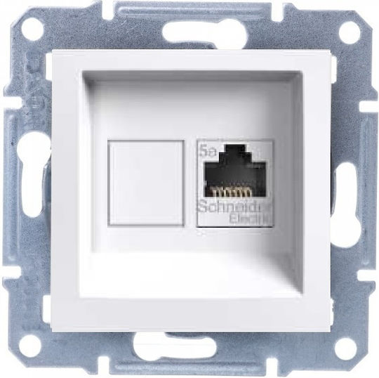 Schneider Electric Asfora Μονή Πρίζα Δικτύου RJ45 χωρίς Πλαίσιο σε Λευκό Χρώμα EPH4300721