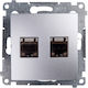 Kontakt-Simon Double Network Socket RJ45 Withou...
