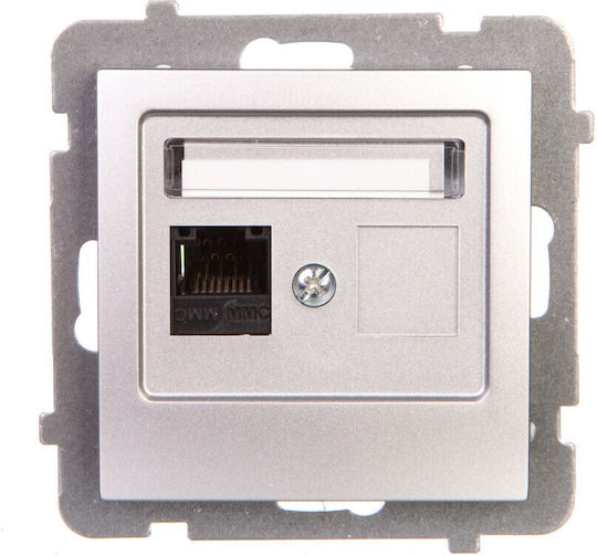 Ospel Single Network Socket RJ45 Without Frame in Gray Color GPK-1G K M 18