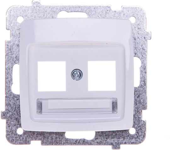 Ospel Διπλή Πρίζα Δικτύου RJ45 σε Λευκό Χρώμα GPK-2S P 00