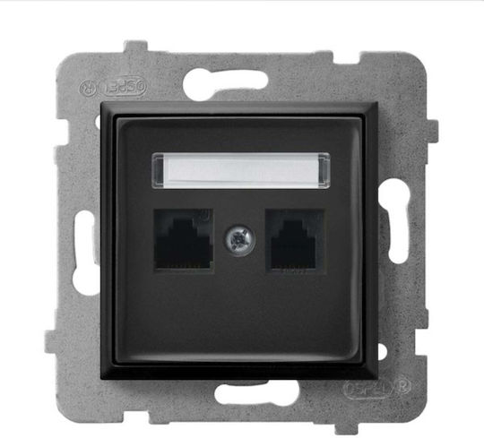 Ospel Einzeln Netzwerksteckdose RJ45 Ohne Rahmen Typ Cat5 In Schwarz Farbe GPK-1U/K/M/33