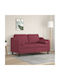 Doppelsitzer Sofa Burgundisch mit Dekokissen 138x77x80cm