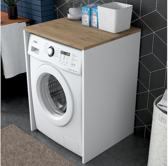 Asir Group Стенен Рафт за баня Дървен 65x60x91.8см Кафява