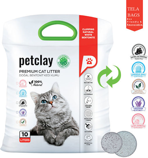 Petclay Άμμος Γάτας με Άρωμα Baby Powder 10lt