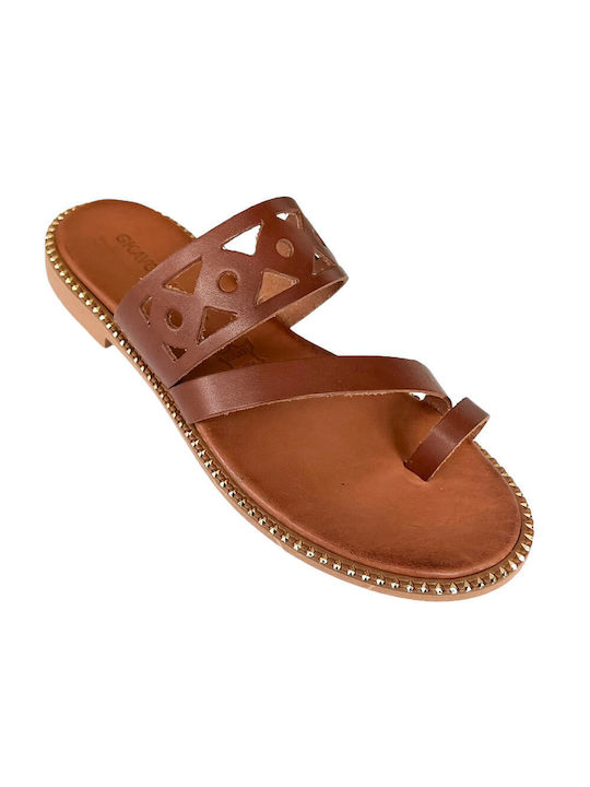 Gkavogiannis Sandals Handmade Leather Women's Sandals Brown