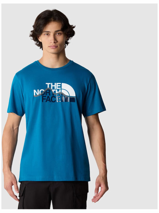 The North Face Mountain Line T-shirt Bărbătesc cu Mânecă Scurtă Adriatic Blue