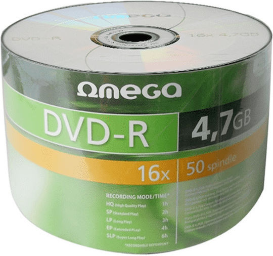 Omega Inscripționabile DVD-R 16x 4.7GB Cutie pentru prăjituri 50buc