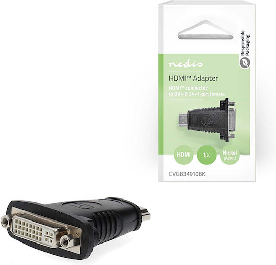 Nedis Μετατροπέας HDMI / DVI-D male σε HDMI / DVI-D female Χρυσό 1τμχ (CVGB34910BK)