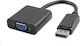 PremiumCord Μετατροπέας DisplayPort / VGA male σε DisplayPort / VGA female 1τμχ KPORTAD05