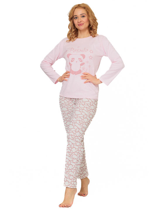 Miss Lale Winter Damen Pyjama-Set Rosa