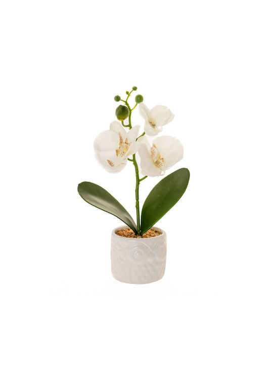 Iliadis Τεχνητό Φυτό σε Γλάστρα Ορχιδέα Λευκό 23cm
