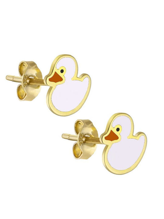 Olvios Kids Earrings Studs made of Gold 9K