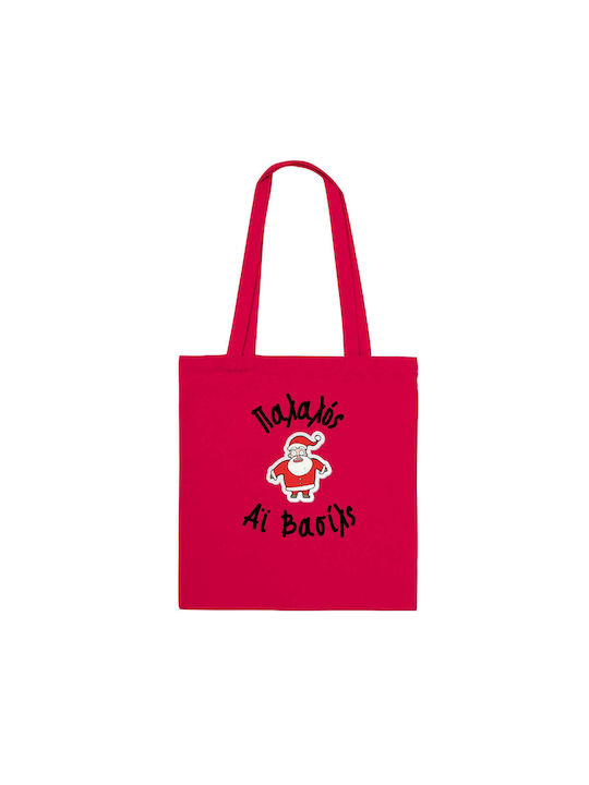 Print Τσάντα για Ψώνια σε Κόκκινο χρώμα