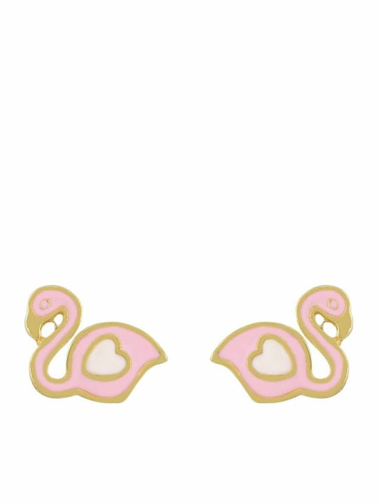 Stud Kids Earrings Made of 9K Gold