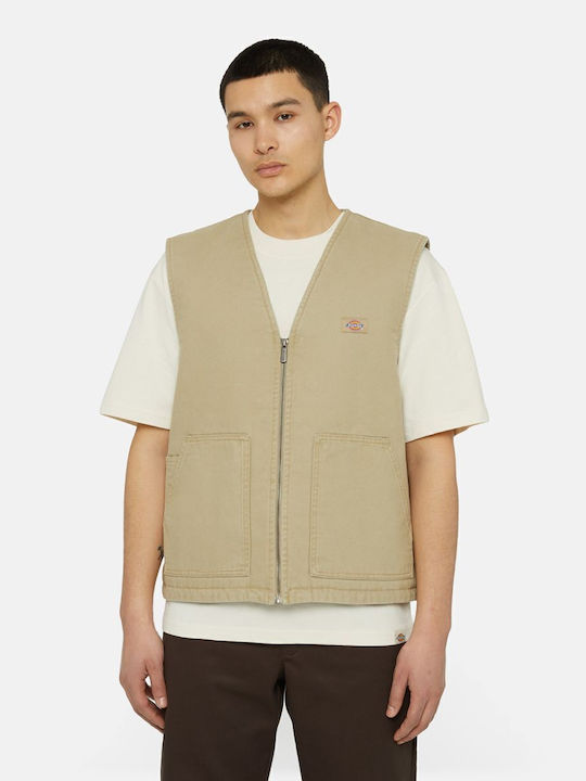 Canvas Sleeveless Jacket Desert Sand