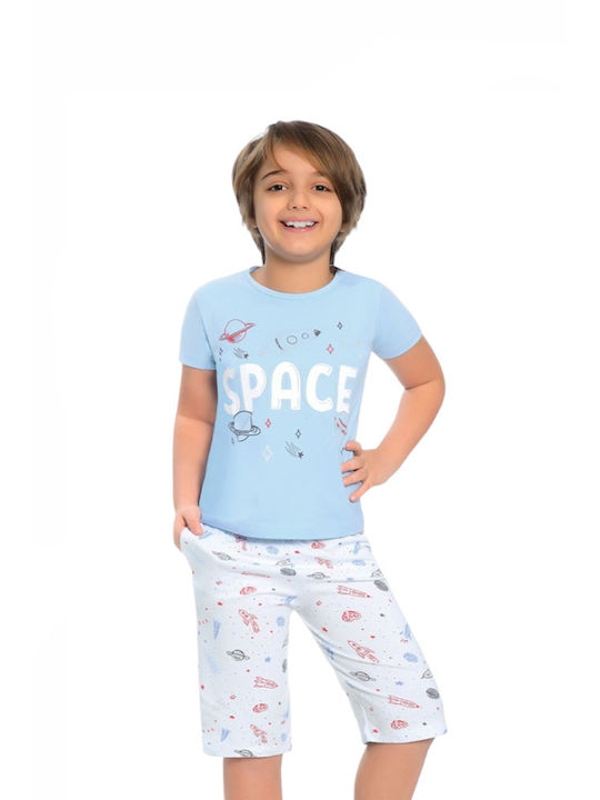 Kids Pajamas Cotton Light Blue