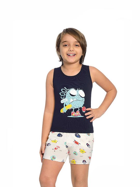 Kids Pajamas Cotton Navy Blue