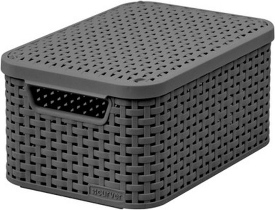 Curver Aufbewahrungskorb Rattan mit Deckel Gray 18Es 1Stück