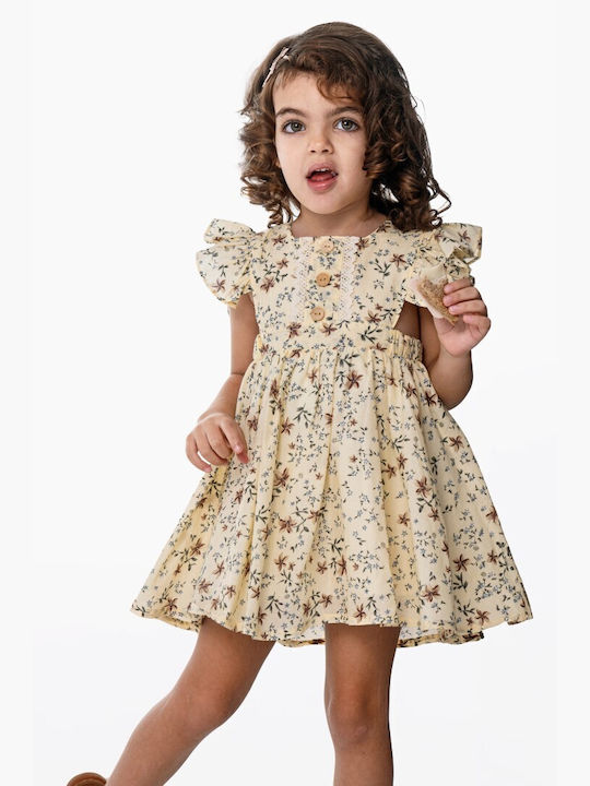 Funky Kids Dress Short Sleeve Beige