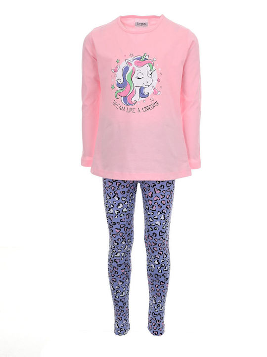 Kinder-Set mit Leggings Winter 2Stück Pink-lilac