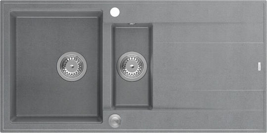 GraniteQ Evan 156 Ένθετος Νεροχύτης Inox Μ100xΠ50cm Γκρι
