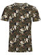 Solid Men's Short Sleeve Blouse Khaki