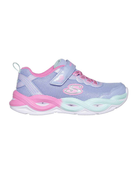 Skechers Παιδικά Sneakers Lighted Gore & Strap Sparkle με Φωτάκια Μωβ
