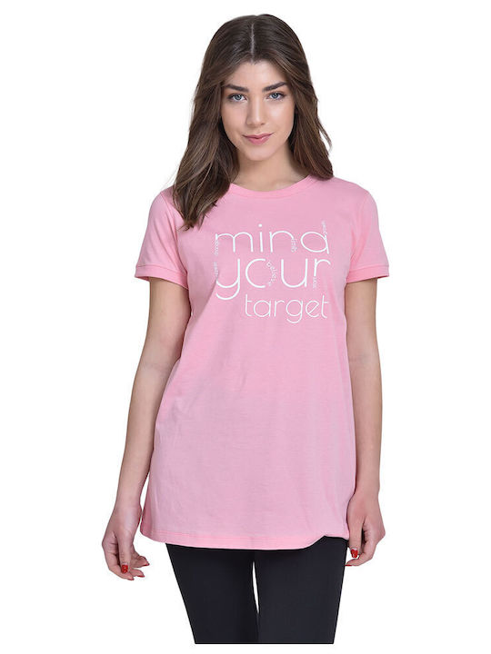 Damen T-Shirt Polka Dot Rosa