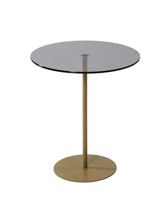 Round Side Table Chill-out Glass Gold-dark Grey L50xW50xH50cm