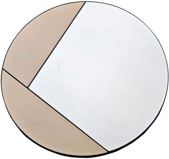 Aberto Design Cicero Wandspiegel mit Braun Kunststoff Rahmen Durchmesser 60cm 1Stück