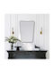 Aberto Design Bella Donna Wandspiegel mit Schwarz Metallisch Rahmen 70x50cm 1Stück