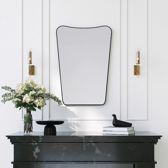 Aberto Design Bella Donna Wandspiegel mit Schwarz Metallisch Rahmen 70x50cm 1Stück