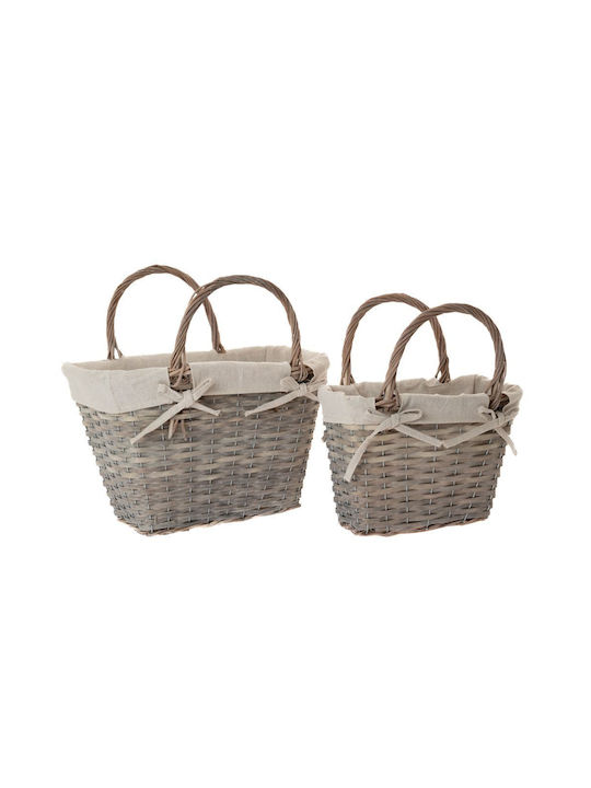 Set of Decorative Baskets Fabric with Handles 2pcs Iliadis