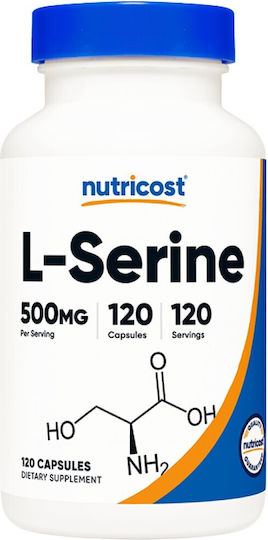 Nutricost L-Serine 500mg Добавка за Памет и Концентрация 120 Капсули