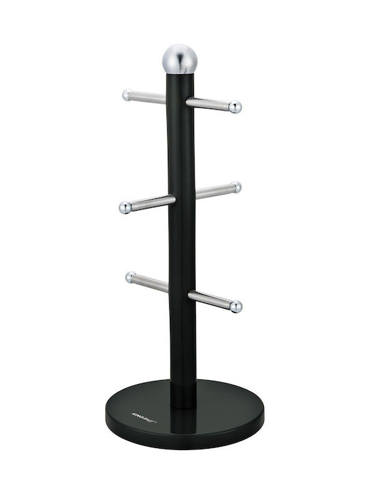 KING Hoff Metallic Mug Stand 15x15x36cm Black