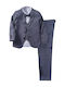 Online Boys Baptism Suit with Vest Gray