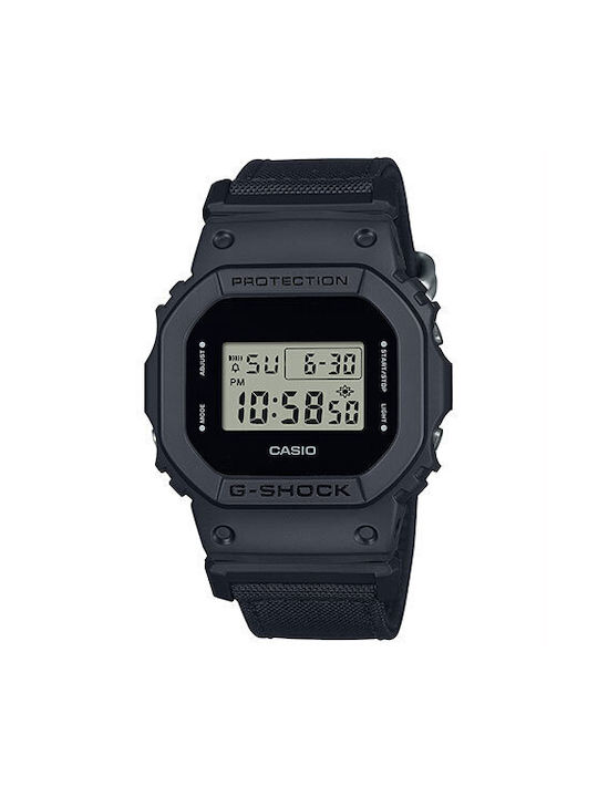 Casio Digital Uhr Chronograph Batterie mit Schwarz Stoffarmband