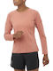 Cross Run Damen Bluse Langärmelig Rosa