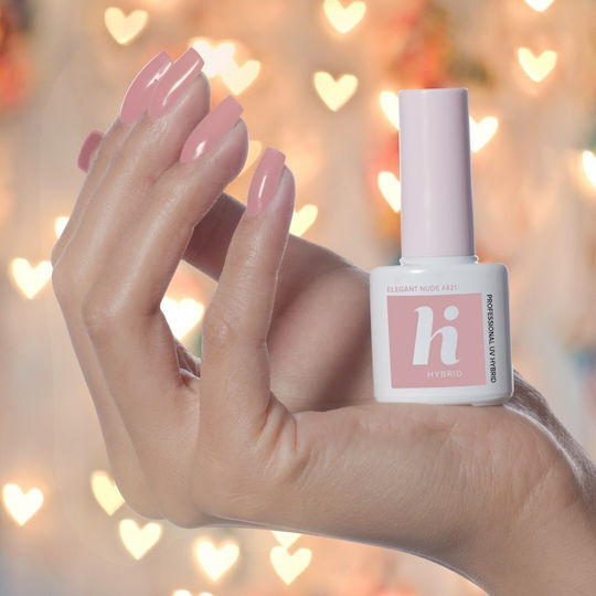 Hi Hybrid Semi-Permanent Nail Polish Elegant Nude 421 5ml 1pcs