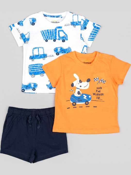 Kids' Set with Shorts Summer 3pcs Orange