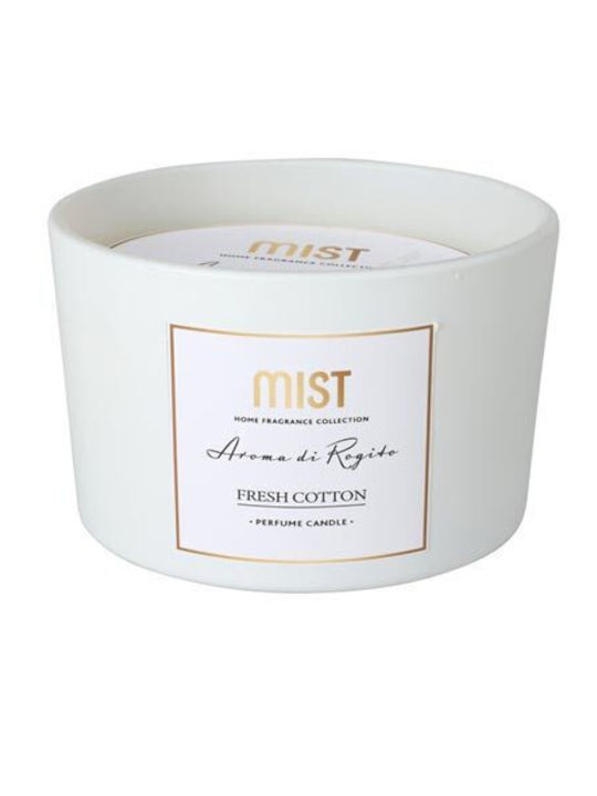 Christmas Glass White Candle 11x11cm Fresh Cotton