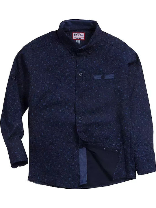 Kinder Hemd Langarm Marineblau