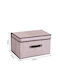 Tpster Stoff Aufbewahrungsbox mit Deckel Rosa 60x40x30cm 1Stück