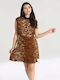 Sommer Mini Hemdkleid Schwarz Tiger Lover