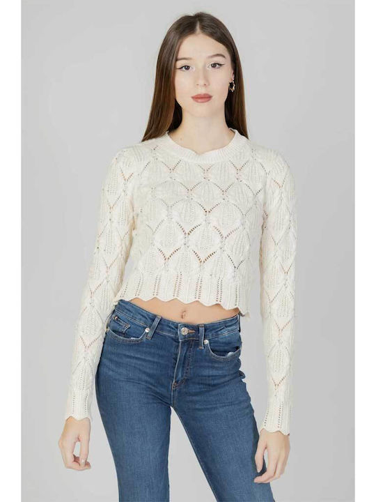 Only Life Damen Langarm Crop Pullover Baumwolle...