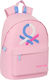 Benetton Rucksack Schulranzen Rucksack Junior High-High School Rosa 20Liter